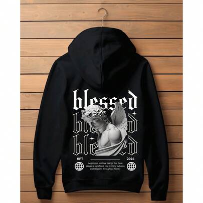 Blusa de Moletom Masculino Respect  Angel Canguru Streetwear Lançamento 2024 Envio Imediato