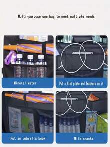 汽车座椅靠背储物袋，多功能后排悬挂式收纳袋，可折叠汽车餐桌 - 彩色 - 查看 4