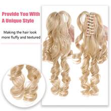 Bộ 2 kẹp tóc giả dạng càng cua dùng cho tóc xoăn kiểu La Mã và tóc nối đuôi ngựa. - Dark Brown - Xem 5