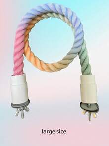 1pc Gradient Color Flexible Climbing Rope With Metal Hooks On Both Ends And A Threaded Ring, Suitable For Parrots, Bird Cages, Chair Poles, Toys, Etc. Random Color, Suitable For All Seasons - Multicolor - View 2