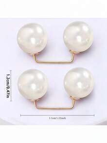 2pcs Pearl Denim Leg Clips, Chest Front Light Blocker, Anti-Slip Shoe Buckle, Pants Length Adjuster - Multicolor - View 2