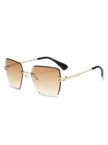1/2/3 peças Óculos Decorativos de Moda com Bisel Fotogênico sem Moldura Quadrados - Degradê - Visão 4