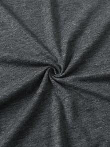 Customized Women's T-Shirt, Women's Short Sleeve, Women's T-Shirt, Enter Your Text, Slogan, Fun Letters, Blessings, Upload Your Own Photos (Lover Photos/Boyfriend Photos/Girlfriend Photos, Pet Photos, Group Photos) - Dark Grey - View 9