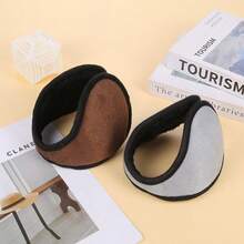 1pc New Rear-Wearing Ear Muffs, Winter Student Ear Warmers, Unisex Autumn/Winter Soft, Elastic, Warm Ear Covers, Outdoor Skiing, Running, Cycling Wind-Proof And Thermal Fleece Earmuffs - Multicolor - View 2