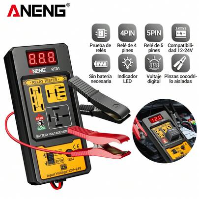 Comprobador De Batería,coche Relé Probador De Voltaje 12-24v Aneng RT01