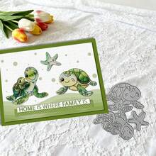 Creative Sea Turtle Cutting Dies, DIY Scrapbooking Album And Embossing Stencil, Greeting Card Making Tool, Card Paper Cutting Crafts ,Gift Card Making Template Die Cuts. - Silver - View 3