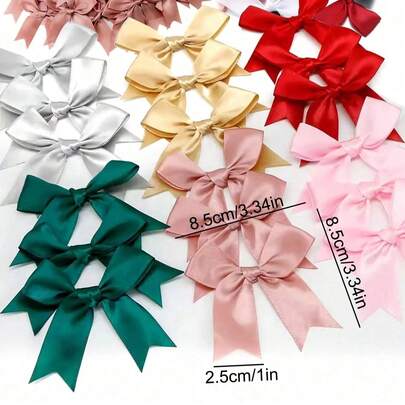 20/50 piezas Lazos grandes de cinta de satén de colores, moños con forma de cola para manualidades DIY, decoraciones, envoltura de regalos, decoraciones de fiestas de cumpleaños, accesorios para el cabello, accesorios de ropa, bodas, San Valentín y otras ocasiones.