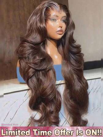 Wear And Go 200% Density 34 Inch Real Hair 5*5 13*4 13*6 Body Wave Transparent HD Lace Front Wigs - #4 Chocolate Brown Color Pre Cutting Pre Pulling Pre Ironing Brazilian Virgin Lace Frontal Wigs Glueless - Pre Plucked Pre Bleached Blended Frontal Human Hair Wigs Glueless Weaves Wigs For Women - No Glue Needed No Skills Middle Part Wigs Frontal Glueless - For All People Daily Use