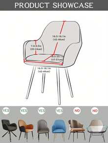 1/2/4/6件装弧形扶手椅套，高弹防尘，通用型，适用于客厅、酒店、餐厅、厨房、家居装饰，现代简约设计 - 彩色 - 查看 3
