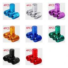 4pcs Hexagonal Tire Valve Caps - Aluminum Alloy Automobile Car Wheel Tire Valve Stem Dust Covers For Cars, Motorcycles, Trucks, Bicycles - Multicolor - View 7