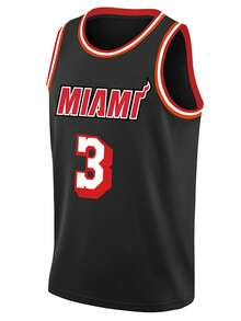 男士刺绣篮球衫，黑色休闲V领无袖T恤，派对及运动服饰 - 黑色 - 查看 2