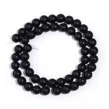 1颗哑光黑色玻璃圆珠，尺寸可选4/6/8/10/12毫米，时尚休闲饰品DIY制作珠子，适用于手链、项链、首饰、手机钥匙扣、工艺装饰，批发珠子 - 磨砂黑色 - 查看 8