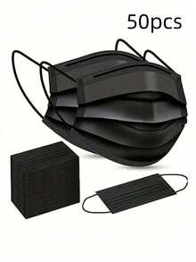 100pcs Black Disposable Face Shields - Non-Reusable, Non-Medical - Safety And Occupational Protection - Black - View 11