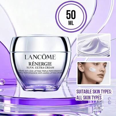 Lancôme 兰蔻赋活紧致面霜，50毫升正装/15毫升旅行装/1毫升试用装，三重提拉紧致抗衰老面霜，紧致肌肤轮廓，减少皱纹，深层滋养并强化肌肤屏障，质地轻盈易吸收，适合所有肤质，可用于日常/办公/旅行/试用，高端抗衰老紧致护肤礼品