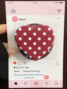 防震爱心设计韩式磁吸手机支架，爱心蝴蝶结波点英文设计，兼容MagSafe手机（手机壳），强力吸附，可伸缩折叠，适合懒人追剧的必备好物，情人节礼物 - 彩色 - 查看 16