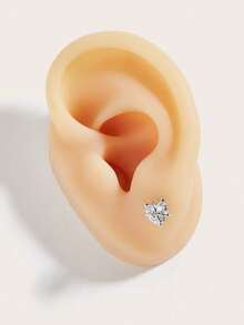 1pc Fashionable & Cute Punk Devil Heart Diamond Stainless Steel Earring, Suitable For Women's Daily Wear - Demon - View 4