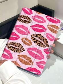 Lips The Pattern Of Lip Prints Tablet Case Compatible With Air 11-Inch M3 2025 / M2 2024, Air 5th Generation 2022 , (A16) 11 Inch 11th Generation 2025,Compatible With Samsung Galaxy Tab,Kindle Paperwhite 12th Gen 2024, Clear Back ,Fashion Pattern Protective Case,Automatic Sleep And Wake-Up Function, Airbag Protection, Suitable For Gifts And Office Use - Multicolor - View 3