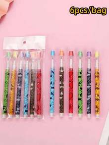 Bộ 6/12 bút chì tự động khảm mosaic sáng tạo, màu sắc và kiểu dáng ngẫu nhiên (6 chiếc/gói), bút chì hoạt hình 9 ngăn bên trong, văn phòng phẩm sáng tạo chất lượng cao dành cho học sinh, bộ dụng cụ vẽ, đồ dùng văn phòng phẩm. - Nhiều màu - Xem 12