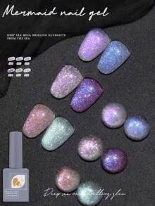 MeC 12ml 6色云母碎钻闪光凝胶指甲油，UV/LED可卸甲胶，半永久，DIY沙龙级美甲，适合春夏 - 彩色 - 查看 3