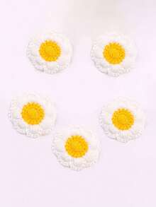 10片/5片装 3.5厘米彩色刺绣布贴，太阳和花朵图案，适用于服装、鞋子、帽子、围巾等家纺装饰，缝纫配件 - 彩色 - 查看 4