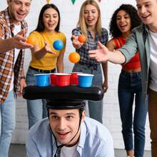 1PC Inflatable Pvc Floating Beverage Rack Triangle Hat Design For Pool Parties Beach Vacations - Black - View 3