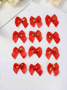 30pcs/Set Bow Tie Rose Flower 3cm Ribbon With Leaves, Handmade DIY Small Flowers For Clothing, Shoes, Toys, Accessories, Ribbon Flower Headpieces, Gift Box Decor, Home & Apparel Accessories - Multicolor - View 15
