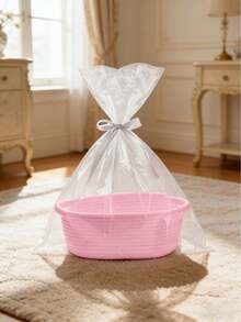 This Is A Hand-Woven Gift Basket And Storage Basket Made Of Rope, Very Suitable For Storing Snacks, Toys, Gifts, Cosmetics, Toiletries, Etc. This Is A Multi-Functional Oval-Shaped Storage Basket, Very Suitable As A Holiday Gift, For Daily Home Use, And For Storing Gifts. - Ribbon Gift Basket - View 10