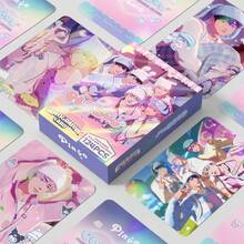 124张全息卡片，动漫男团贴纸，3英寸照片，LOMO卡，全息卡片，粉丝应援照片贴纸，双面迷你卡片，收藏卡片照片/贺卡/书签，LOMO卡贴纸套装，粉丝必备收藏品 - 彩色 - 查看 1