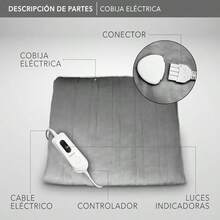 RCA Cobija Eléct RC-CO1 Indidual 152 x 127  4 Nive y Apagado Autático 4  Calor Unime para Cama o Sofá Franela/Serpa Lavable Gris. - Gris - Ver 5