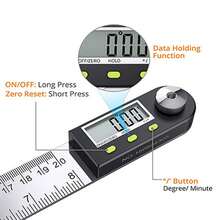 Digital Angle Finder Protractor 200mm Multifunctional Digital Display Angle Finder Ruler for Woodworking Construction - Plateado - Ver 6