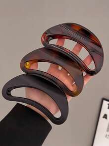 4个/套 复古优雅镂空新月形发夹，大号发爪，适合浓密头发，简约百搭，适合日常、休闲、派对、海滩、度假、发型设计、洗发、化妆等场合，时尚配饰，秋冬春夏皆宜。 - 彩色 - 查看 4