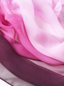 1条女士彩虹渐变雪纺围巾，轻盈大披肩，经典百搭设计 - 女士圍巾 - 查看 5