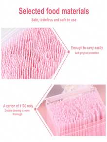 300/100/2支装一次性双头塑料牙签，口腔清洁牙线棒，便携旅行装，适用于牙齿 - 彩色 - 查看 4