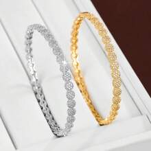 1pc Elegant Circular Arrangement Design Zirconia Inlaid Women Fashion Bracelet - Multicolor - View 3