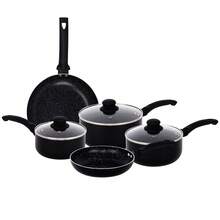 Gr8 Home Aluminium 8 Pc Marble Ceramic Non Stick Induction Frying Pan Saucepan Set Black - Black - View 10