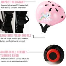 Protecciones Para Patinar Niños,Protecciones Patines Para Bicicleta Niña,Niños Ciclismo Rodillo Patinaje Rodilla, Rodilleras + Muñequeras + Casco de Patinaje de Niños/Tamaño Ajustable (48-56CM) - Rosa - Ver 2