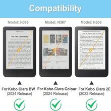 Ốp lưng máy đọc sách điện tử KOBO Clara Color/2E/BW 6 inch, có nam châm, mã sản phẩm N365 N367 N506, chất liệu acrylic, có thể tháo rời, chia làm hai phần, tự động bật/tắt màn hình và xoay 360 độ. - Nhiều màu - Xem 5