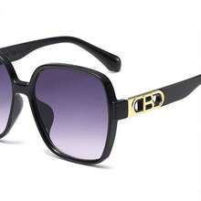 1副2025新款复古方形时尚眼镜，小众字母镜腿设计，男女通用驾驶防紫外线时尚眼镜 - 彩色 - 查看 7