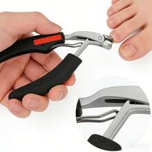 Professional Heavy Duty Nail Clipper | Anti-Splash Wide Mouth Design | Stainless Steel Sharp Blades Long Handle | Suitable For Thick/Ingrown/Dirty Nails Men Elderly Home Salon Use | Durable Precise Trimming Fashionable Appearance | Essential Men's Grooming Tool - Black - View 4