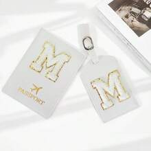 Conjunto de Porta-Passaporte com Letra Gravada Personalizada + Tag de Bagagem | Essenciais de Viagem Personalizados para Viagens Globais, Bolsa de Viagem, Bolsa de Bagagem, Bolsa de Viagem, Bolsa de Viagem de Grande Capacidade e Durável, Organizador de Viagem, Essenciais de Cruzeiro, Essenciais de Férias, Itens Essenciais de Viagem para Homens e Mulheres - Multicolorido - Visão 18