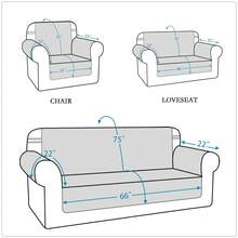 Reversible Sofa Cover Couch Slipcover Water-Repellent Anti-Slip Washable Armchair Loveseat Sofa With Elastic Strap Furniture Protector For Pet Dog - 霧霾藍 - 查看 5