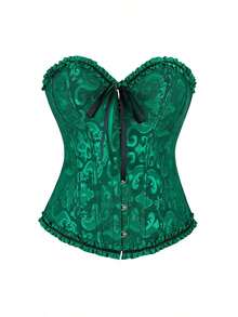 女士复古提花胸衣上衣，塑形紧身胸衣式性感抹胸露脐上衣，适合派对、万圣节、节日和其他场合