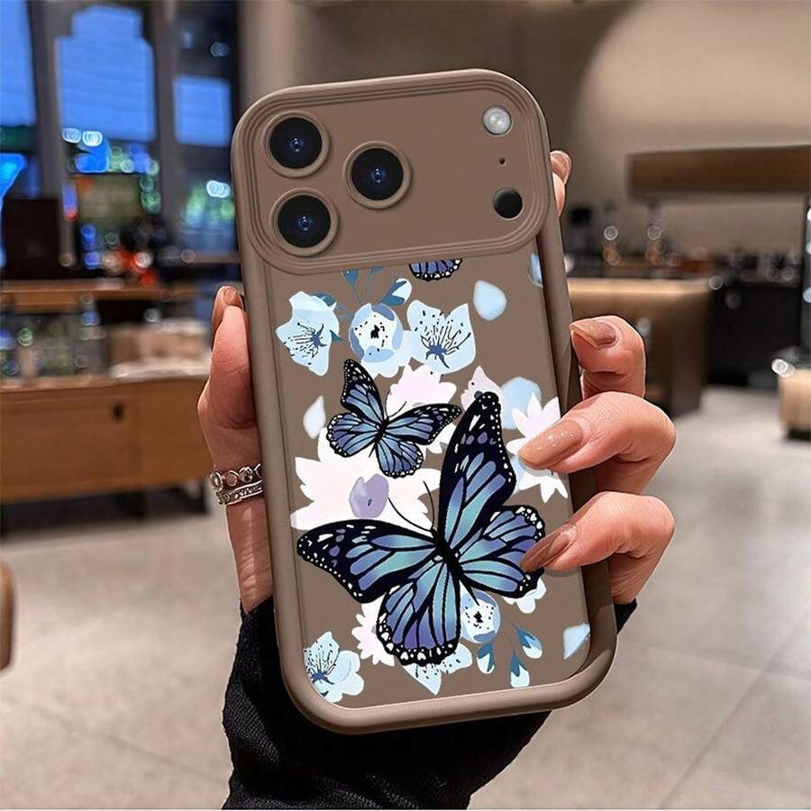 Basic Phone Cases - Stepped Shell - Burgundy - ERLVCI Butterfly - View 1