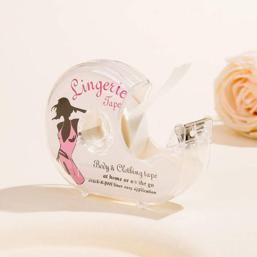 1-2 片 PET 双面防走光胶带，透明隐形，适用于低胸露肩背心，遮盖胸部并防滑。