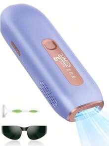 Purple IPL Epilator, HR/SC/RA 3-In-1 Hair Removal, 999,900 Flashes, 9 Adjustable Energy Levels, Suitable For Face, Arms, Legs And Bikini Area, Suitable For Gift Giving. - Xem 1