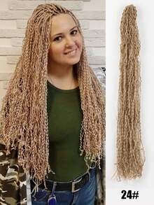 Braids Crochet Box Braids Colored Synthetic Hair Extensions Pure Brown Pink Crochet Braids Hair - Multicolor - View 13