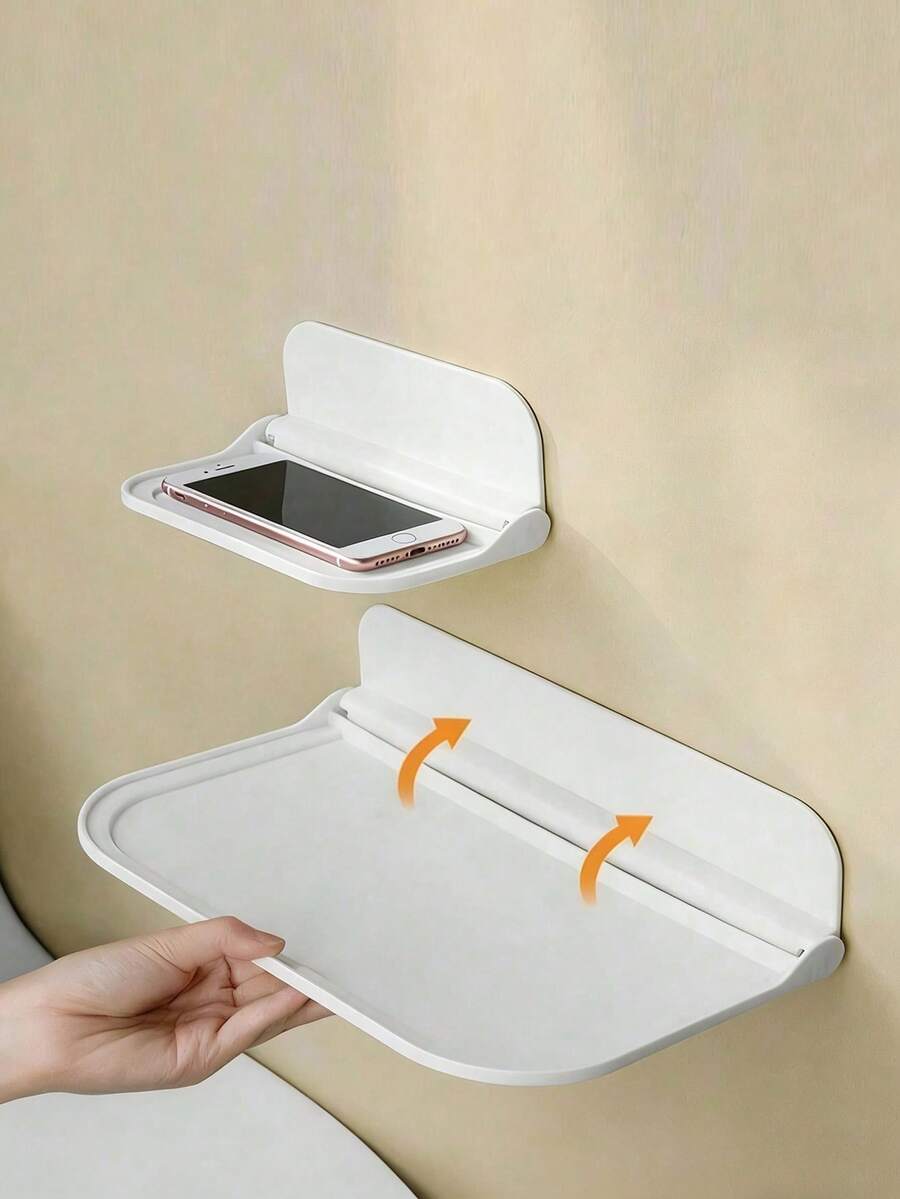 1 chiếc kệ treo bằng nhựa gấp gọn, thích hợp để đựng khăn tắm và quần áo trong phòng tắm tại nhà, cũng có thể dùng để trang trí phòng khách và văn phòng. Kệ để đồ cạnh giường, bảng gấp gắn tường, kệ đựng đồ trong phòng tắm và nhà vệ sinh, không cần khoan, thiết kế hai tầng có thể đựng điện thoại và các vật dụng nhỏ.