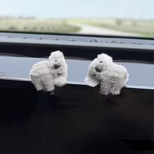 2pcs Cute Plush Koala Car Interior Decoration, Car Rearview Mirror Control Screen Decoration, Sun Visor Clip Car Sun Visor Accessories - 2pc Koala - View 4