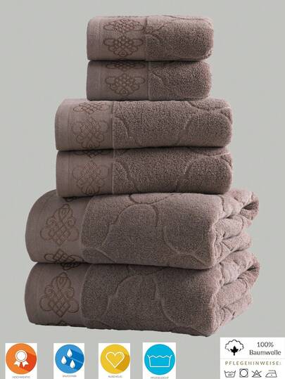 QIBHI 3条/1件装 100%纯棉纯色毛巾/面巾/浴巾，100%纯棉毛巾布，浴室浴巾/毛巾，客用毛巾，柔软吸水棉巾，适用于浴室、酒店、健身房、旅行、礼品、沙龙、运动、户外、海滩、学校、返校季、旅行配件、家居用品、毛巾、护肤