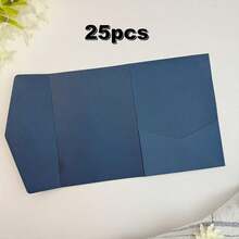 25pcs Tri-Fold Pocket Wedding Invitation Cards With Envelopes, Simple Invitation Cards For Engagement, Quinceanera, Christening, DIY Invitations, 5*7 Inch Pocket Invitations, Customizable Invitations - Dark Green - View 14